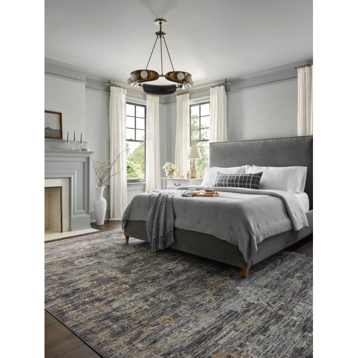 Jean Stoffer x Loloi Katherine Ink / Jade KES-04 7 ft. 10 in. X 7 ft. 10 in. Round Rug