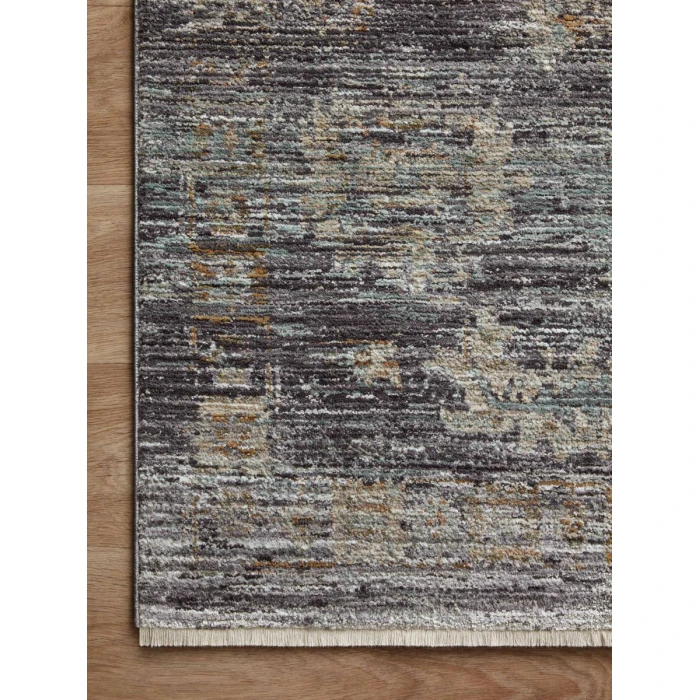 Jean Stoffer x Loloi Katherine Ink / Jade KES-04 7 ft. 10 in. X 7 ft. 10 in. Round Rug