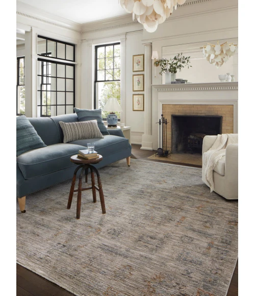 Jean Stoffer x Loloi Katherine Pebble / Ocean KES-04 9 ft. 6 in. X 9 ft. 6 in. Round Rug