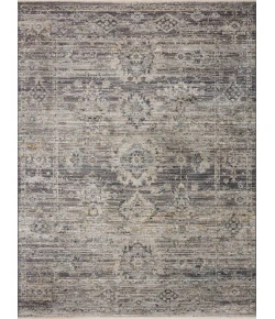 Jean Stoffer x Loloi Katherine Graphite / Jade KES-05 5 ft. 3 in. X 5 ft. 3 in. Round Rug