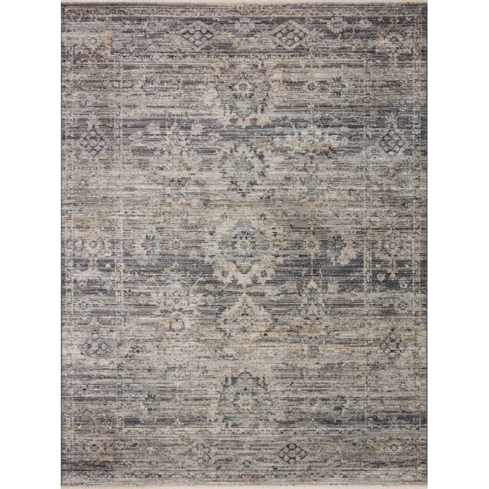 Jean Stoffer x Loloi Katherine Graphite / Jade KES-05 5 ft. 3 in. X 7 ft. 9 in. Rectangle Rug
