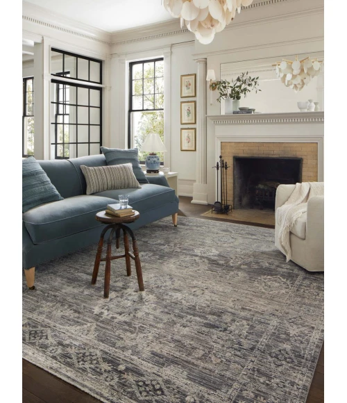 Jean Stoffer x Loloi Katherine Graphite / Jade KES-05 9 ft. 6 in. X 9 ft. 6 in. Round Rug