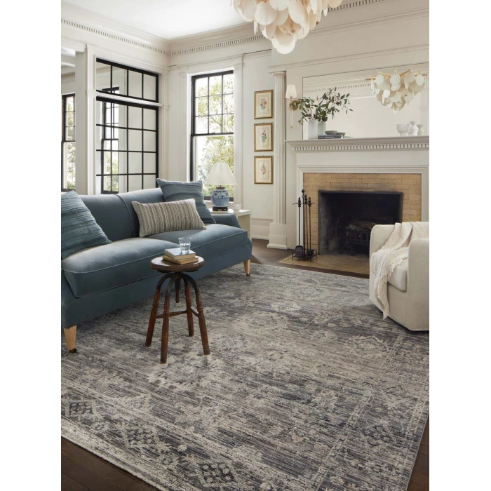 Jean Stoffer x Loloi Katherine Graphite / Jade KES-05 5 ft. 3 in. X 7 ft. 9 in. Rectangle Rug