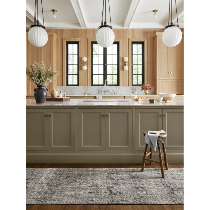 Jean Stoffer x Loloi Katherine Graphite / Jade KES-05 5 ft. 3 in. X 7 ft. 9 in. Rectangle Rug