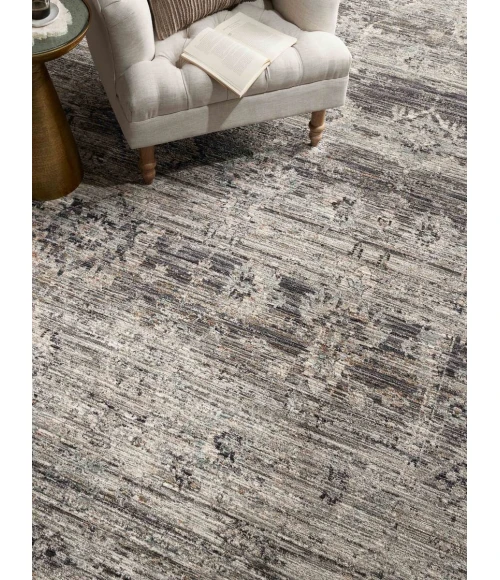 Jean Stoffer x Loloi Katherine Graphite / Jade KES-05 9 ft. 6 in. X 9 ft. 6 in. Round Rug