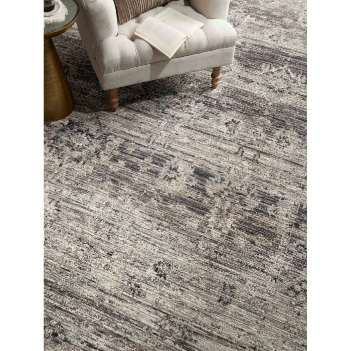 Jean Stoffer x Loloi Katherine Graphite / Jade KES-05 5 ft. 3 in. X 7 ft. 9 in. Rectangle Rug