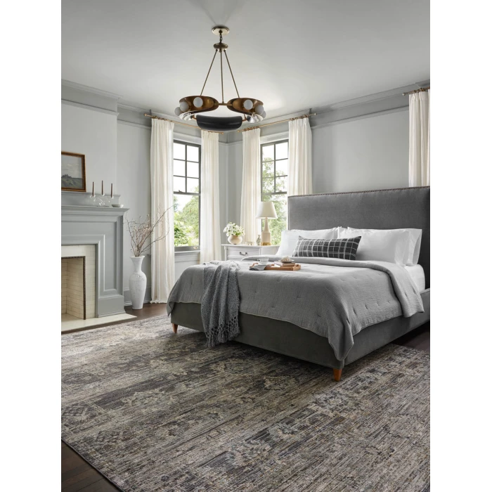 Jean Stoffer x Loloi Katherine Graphite / Jade KES-05 5 ft. 3 in. X 7 ft. 9 in. Rectangle Rug