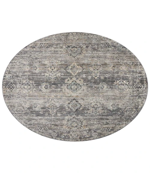 Jean Stoffer x Loloi Katherine Graphite / Jade KES-05 9 ft. 6 in. X 9 ft. 6 in. Round Rug