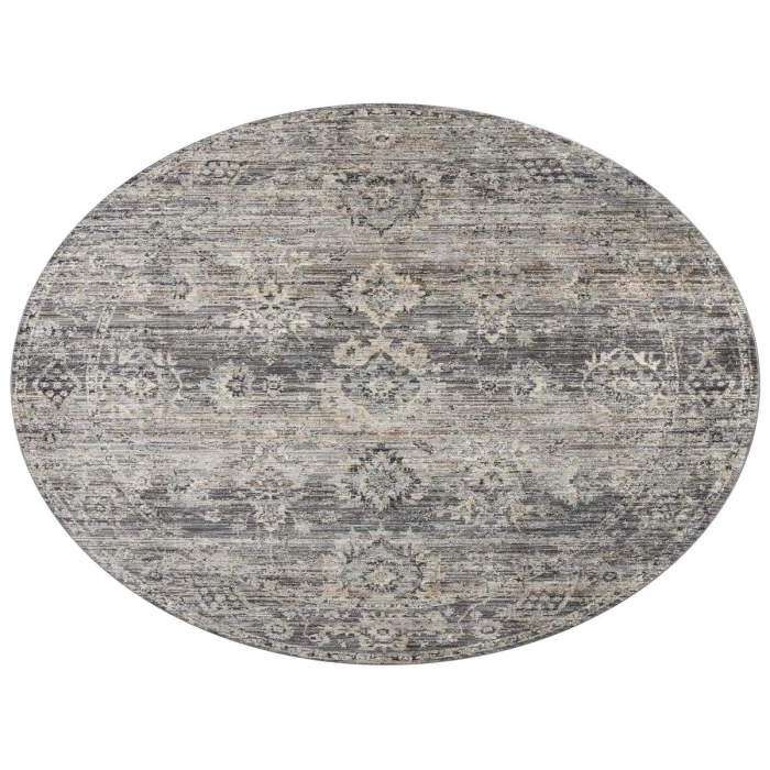 Jean Stoffer x Loloi Katherine Graphite / Jade KES-05 5 ft. 3 in. X 7 ft. 9 in. Rectangle Rug