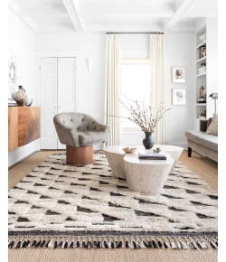 Loloi Khalid KF-02 NATURAL / BLACK Area Rug 2 ft. 0 in. X 3 ft. 0 in. Rectangle