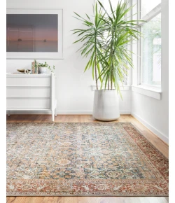 Loloi Layla LAY-04 OCEAN / RUST Area Rug 2 ft. 0 in. X 5 ft. 0 in. Rectangle