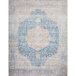 Loloi Layla LAY-07 BLUE / TANGERINE Area Rug 2 ft. 0 in. X 5 ft. 0 in. Rectangle
