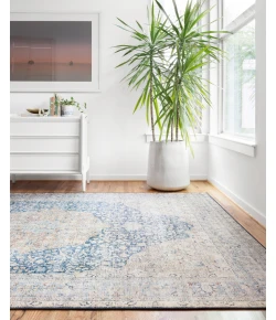 Loloi Layla LAY-07 BLUE / TANGERINE Area Rug 9 ft. 0 in. X 12 ft. 0 in. Rectangle