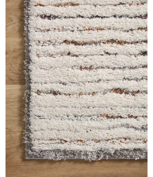 Loloi Levitt Shag Ivory / Multi 4'-0" x 6'-0" Accent Rug