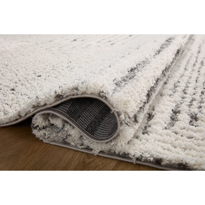Loloi Levitt Shag Ivory / Grey 2'-7" x 7'-6" Runner Rug