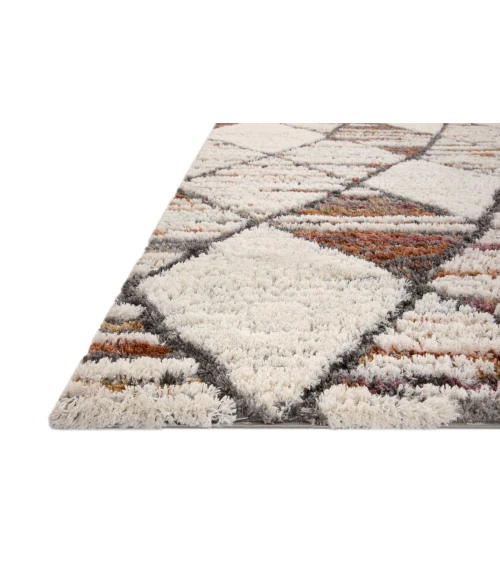 Loloi Levitt Shag Ivory / Fiesta 4'-0" x 6'-0" Accent Rug