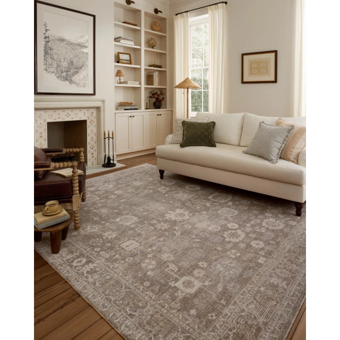 Chris Loves Julia x Loloi Louisa Taupe / Ivory LOI-03 2ft.-7in. X 10ft. Rect. Rug