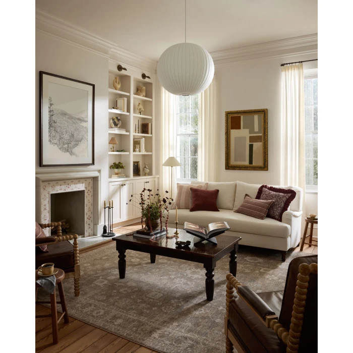 Chris Loves Julia x Loloi Louisa Taupe / Ivory LOI-03 2ft.-7in. X 10ft. Rect. Rug