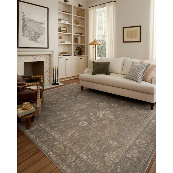 Chris Loves Julia x Loloi Louisa Lagoon / Ivory LOI-04 2ft.-7in. X 14ft. Rect. Rug
