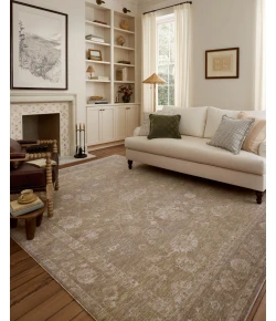Chris Loves Julia x Loloi Louisa Taupe / Gold LOI-04 3ft.-6in. X 5ft.-6in. Rect. Rug