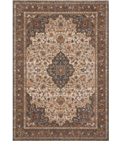 Loloi Lourdes LOU-01 Natural / Ocean Area Rug 2 ft. 8 in. X 2 ft. 8 in. Round