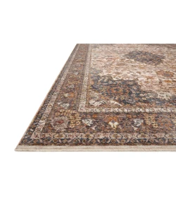 Loloi Lourdes LOU-01 Natural / Ocean Area Rug 2 ft. 8 in. X 2 ft. 8 in. Round