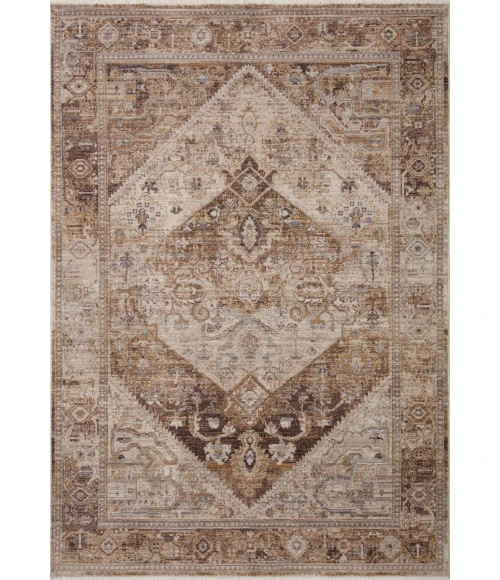 Loloi Lyra Natural / Mocha 7'-10" x 7'-10" Round Area Rug