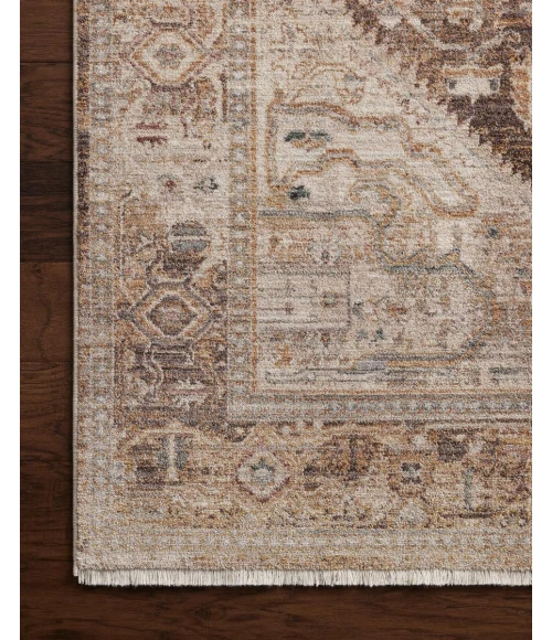 Loloi Lyra Natural / Mocha 7'-10" x 7'-10" Round Area Rug