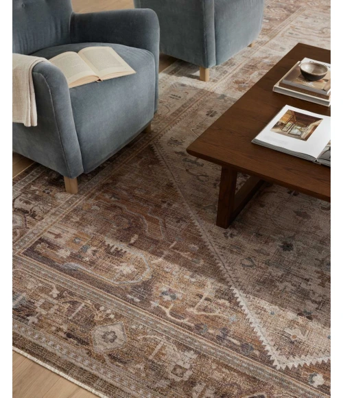 Loloi Lyra Natural / Mocha 7'-10" x 7'-10" Round Area Rug