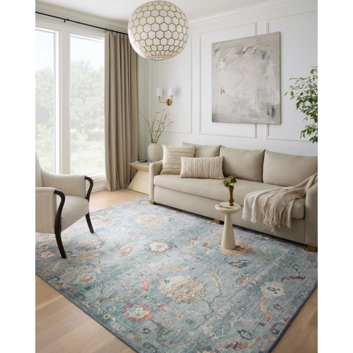 Loloi II Margot Collection Denim / Multi 2'-6" X 11'-6" Runner Rug