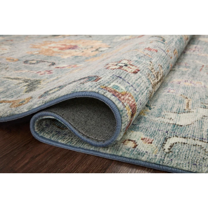 Loloi II Margot Collection Denim / Multi 2'-6" X 11'-6" Runner Rug