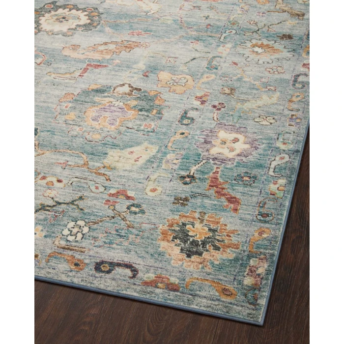 Loloi II Margot Collection Denim / Multi 2'-6" X 11'-6" Runner Rug