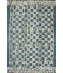 Loloi Mika MIK-08 BLUE / IVORY Area Rug 5 ft. 3 in. X 7 ft. 8 in. Rectangle