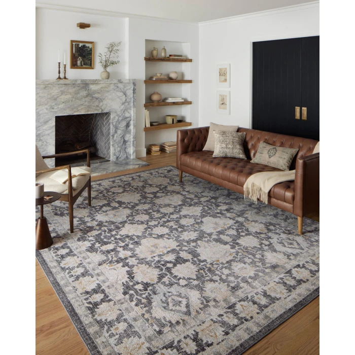 Loloi II Monroe Charcoal / Natural 5'-3" x 7'-9" Area Rug