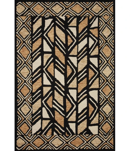 Loloi Nala Black / Beige NAL-01 5ft. X 5ft. Round Rug