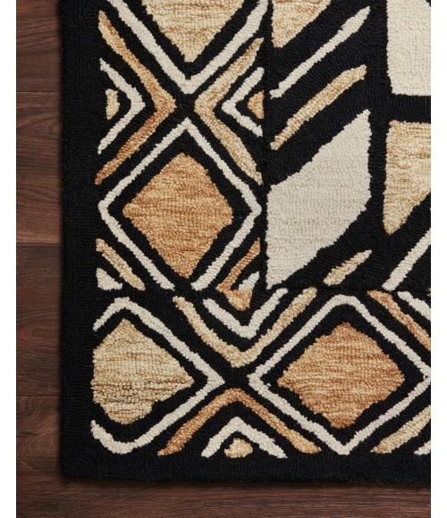 Loloi Nala Black / Beige NAL-01 5ft. X 5ft. Round Rug
