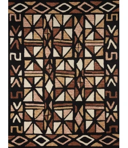 Loloi Nala NAL-05 SPICE / BLACK Area Rug 18 in. X 18 in. Sample