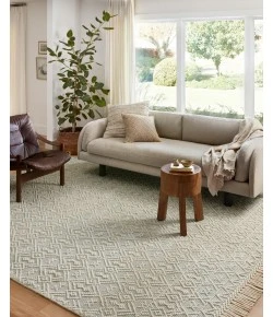 Loloi Noelle NOE-05 IVORY / BLUE Area Rug 18 in. X 18 in. Sample