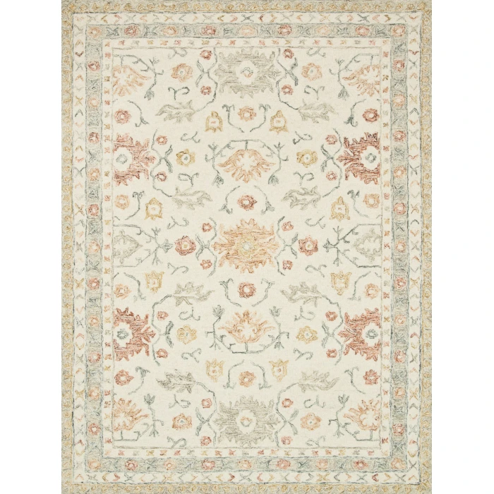 Loloi Norabel Ivory / Rust NOR-03 7 ft. 9 in. X 9 ft. 9 in. Rectangle Rug
