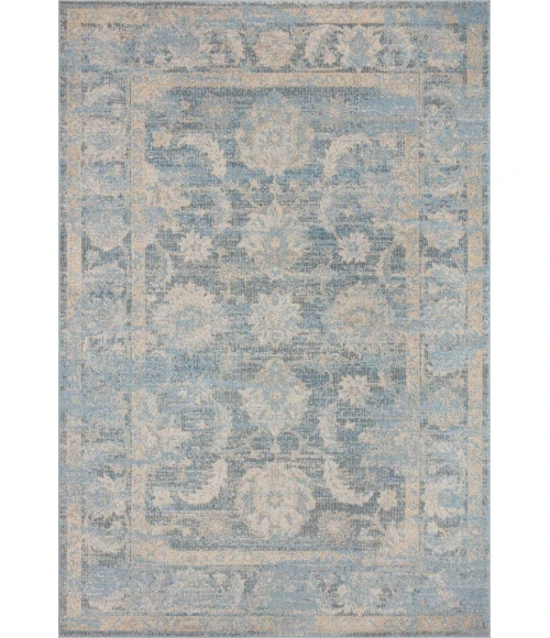 Loloi II Odette Sky / Beige 5'-3" x 5'-3" Round Accent Rug