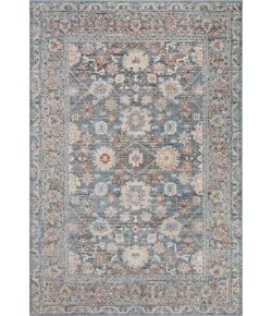 Loloi Odette ODT-07 Sky / Rust Area Rug 5 ft. 3 in. X 5 ft. 3 in. Round