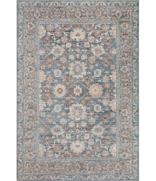 Loloi II Odette Sky / Rust 5'-3" x 5'-3" Round Accent Rug