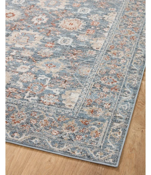 Loloi II Odette Sky / Rust 5'-3" x 5'-3" Round Accent Rug