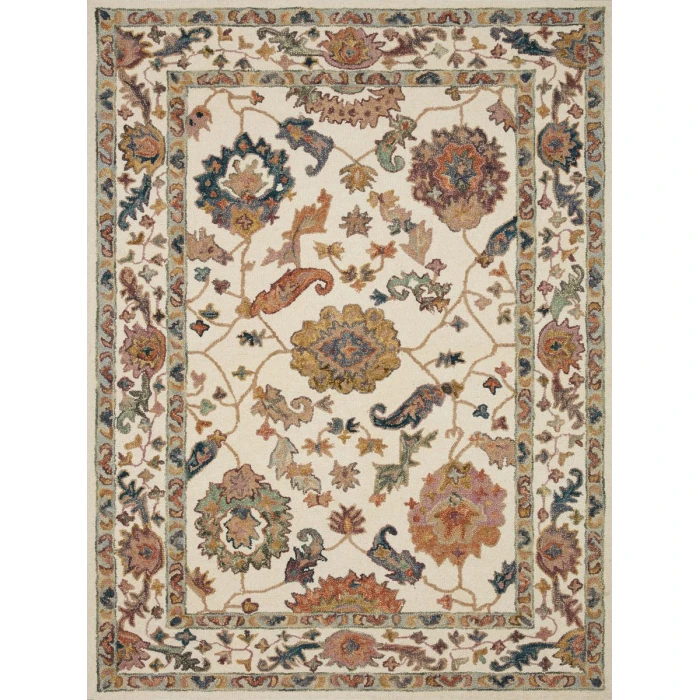 Loloi Padma White / Multi PMA-01 2 ft. 6 in. X 9 ft. 9 in. Rectangle Rug