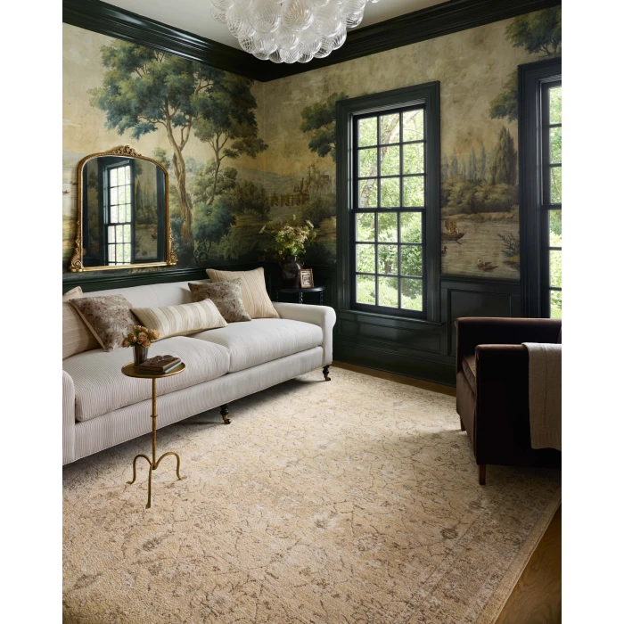Chris Loves Julia x Loloi Palma Wheat / Bark PLM-10 18in. X 18in. Sample Rect. Rug
