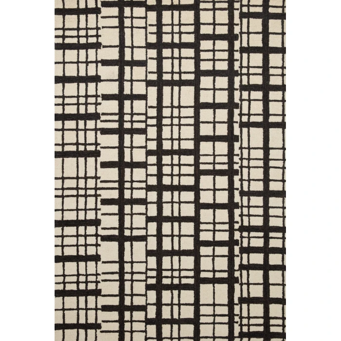 Chris Loves Julia x Loloi  Polly POL-02 Black / Ivory 8'-6" x 11'-6" Area Rug