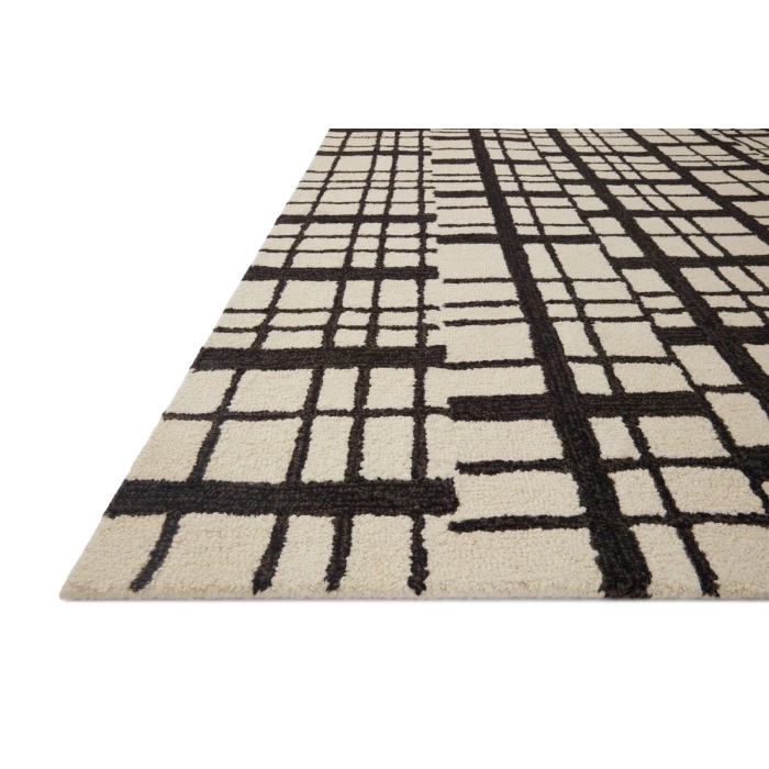 Chris Loves Julia x Loloi  Polly POL-02 Black / Ivory 8'-6" x 11'-6" Area Rug