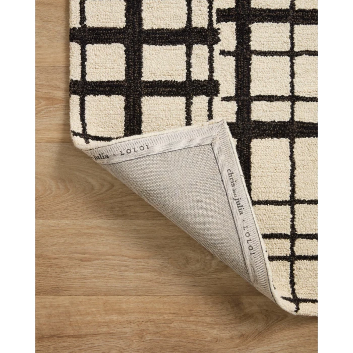 Chris Loves Julia x Loloi  Polly POL-02 Black / Ivory 8'-6" x 11'-6" Area Rug