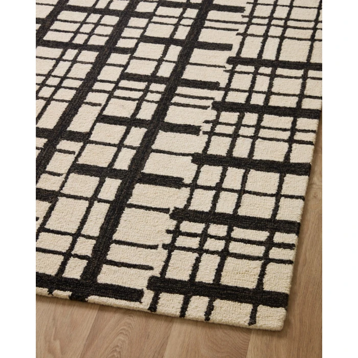 Chris Loves Julia x Loloi  Polly POL-02 Black / Ivory 8'-6" x 11'-6" Area Rug