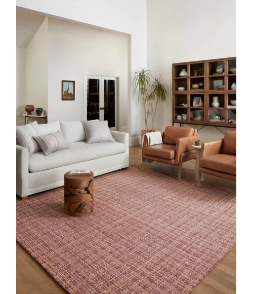 Chris Loves Julia x Loloi  Polly POL-03 Berry / Natural 2'-0" x 5'-0" Area Rug
